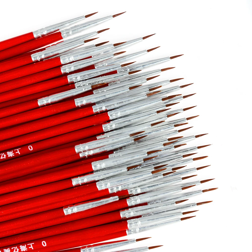 Set of 10 Nylon Fine Point Art Brushes