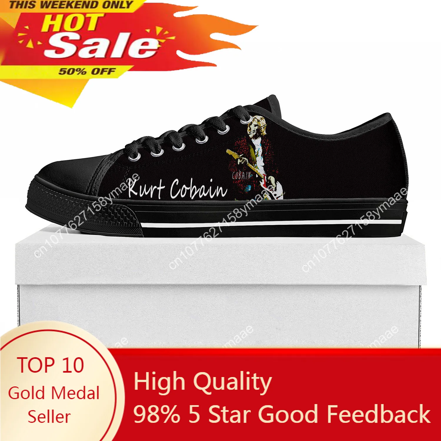 

Kurt Cobain Low Top Sneakers Womens Mens Teenager High Quality Sneaker Canvas Casual Custom Made Shoes Customize Shoe Black