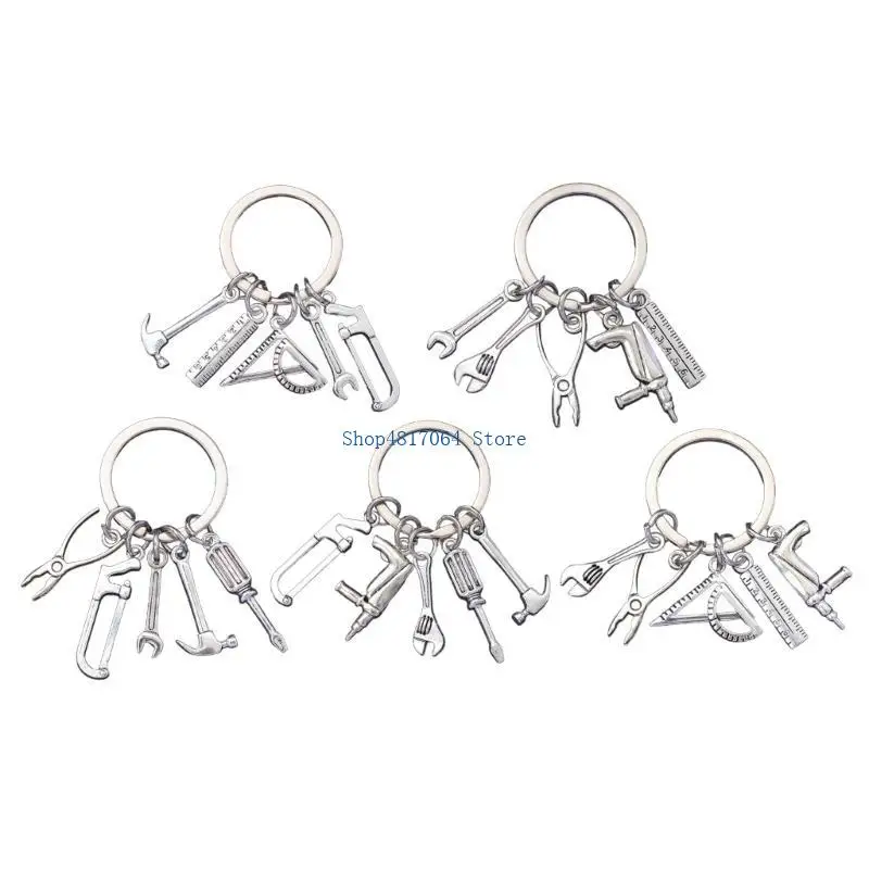 T3LB 3pcs 망치 드라이버 렌치 렌치를 가진 참신 키 체인 금속 키 체인