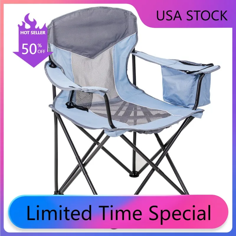 

Ozark Trail Oversized Mesh Camp Chair with Cooler, Blue/Aqua and Grey, Adult Sports & Outdoors