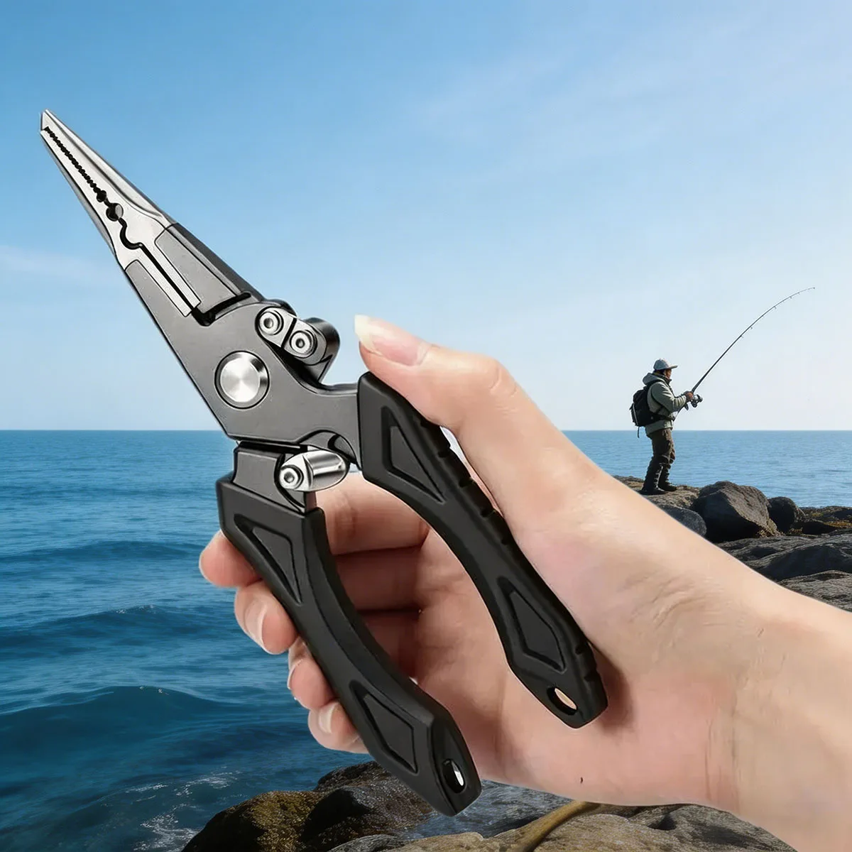 Lure Pliers Self Locking Hook Remover Braid Line Cutter Scissor Pliers Fishing Scissors Stainless Steel Pliers Head Fishing Tool