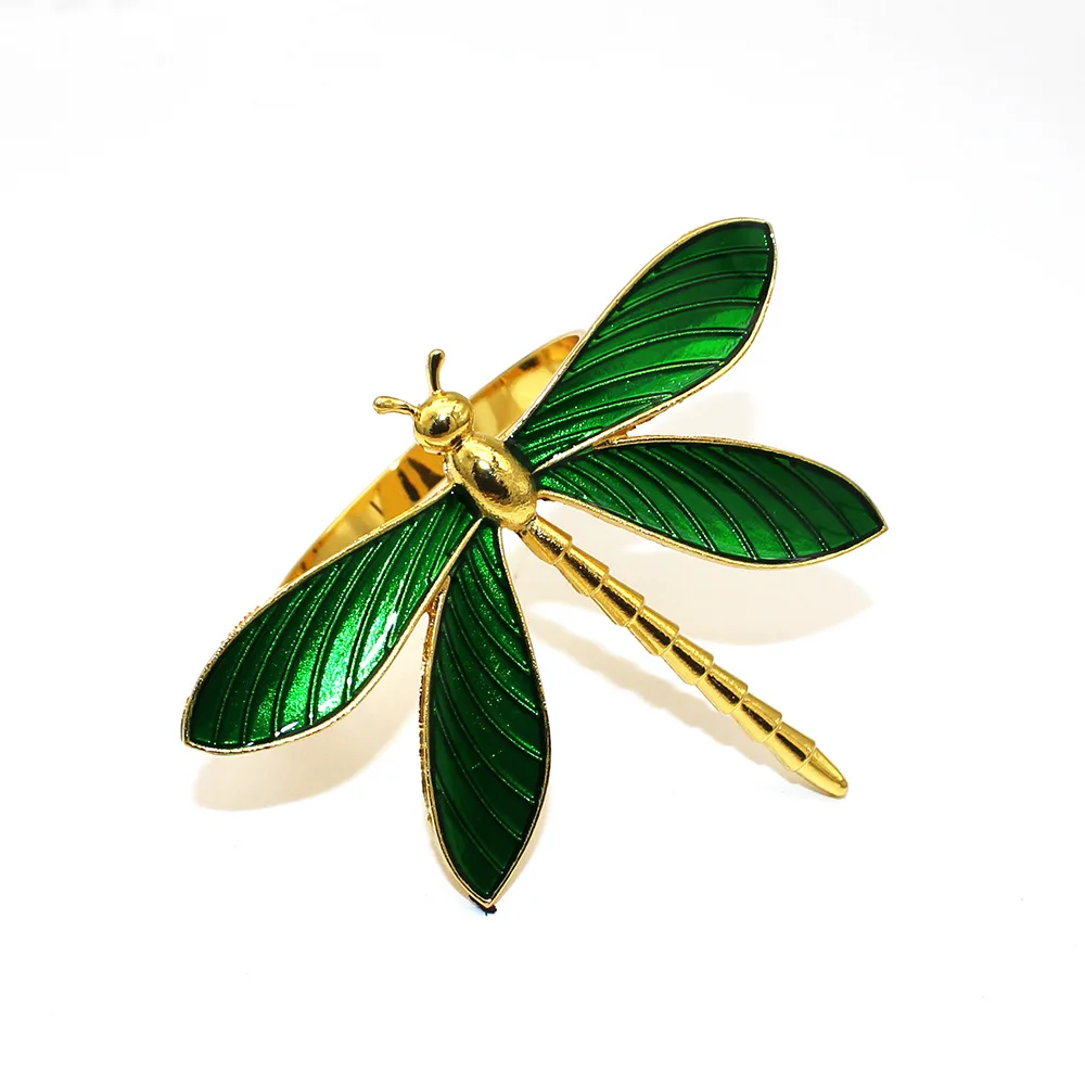 Dragonfly Napkin Rings 6Pcs for Wedding Birthday Valentine's Day Christmas Dinner Table Decor