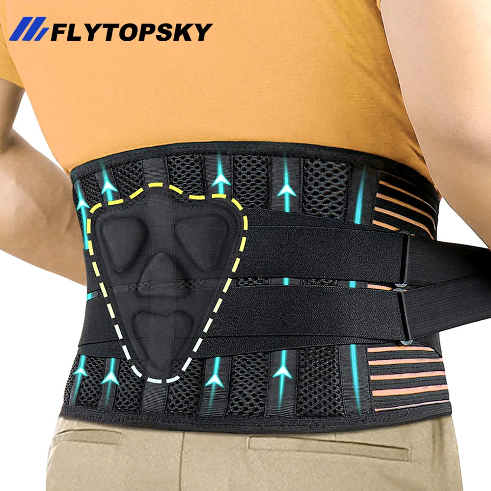 Back support belt 1 Pcs adjustable back support belt 6 stays lumbar pad breathable waist support back brace herniated disc scoliosis