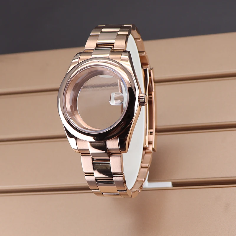 Parti Del Braccialetto Della Cassa Dell'Orologio Da Uomo In Oro Rosa 36Mm 40Mm Per Oyster Day Date Seiko Nh34 Nh35 Nh36/38 Miyota 8215 Movimento Quadr