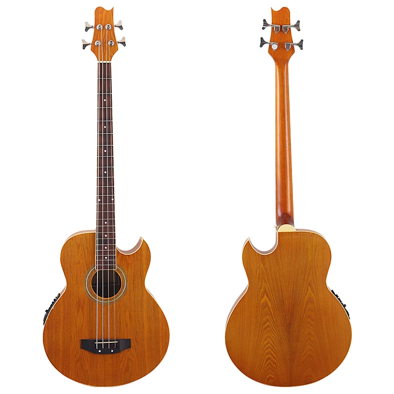 4 Strings Electric Acoustic Bass Guitar 43 Inch Ashwood Body Cutaway Design With EQ Bag