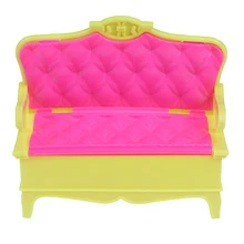 

1/12 Dollhouse Sofa Miniature Deluxe Pink Plastic Sofa Chair For Doll Furniture Accessories Doll House Decoration