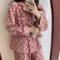 Large Size Sexy Nightwear Women Sleepwear Autumn and Winter Cardigan Home Wear Peach Heart Long Sleeves School Silk Pajamas - Image 2