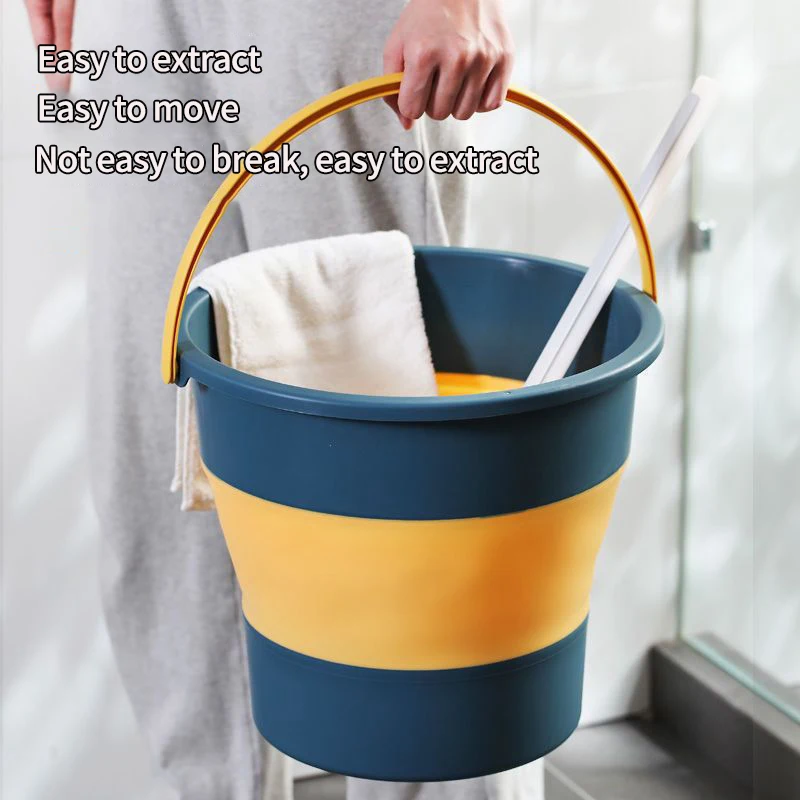 5/10L Foldable Silicone Fishing Bucket Portable Outdoor Camping Water Bucket Folding Basin Camping Car Wash Buckets