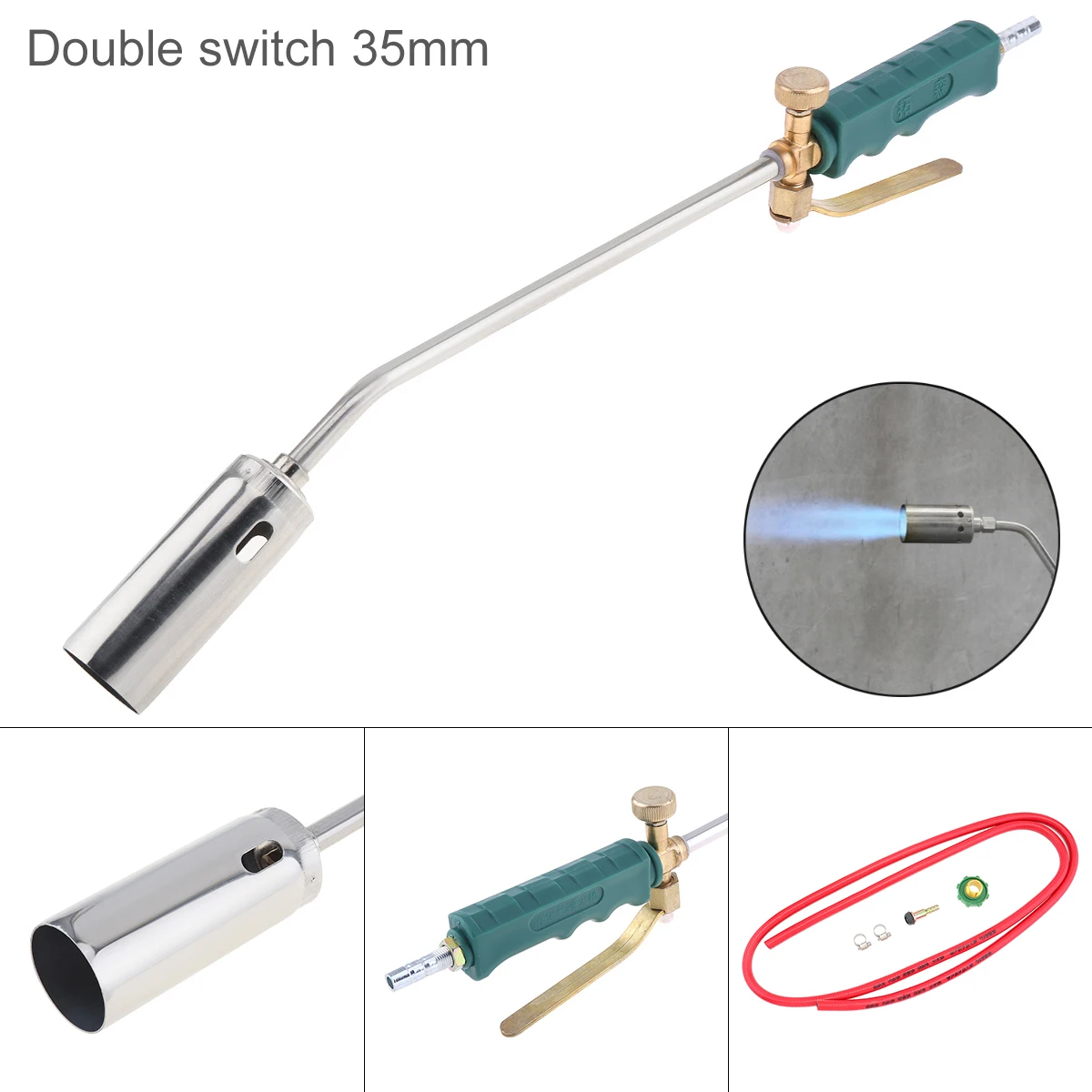 Double Switch Type Liquefied Gas Torch 35/50mm Welding Spitfire-Gun Support Oxygen Acetylene Propane for Barbecue / Hair Removal