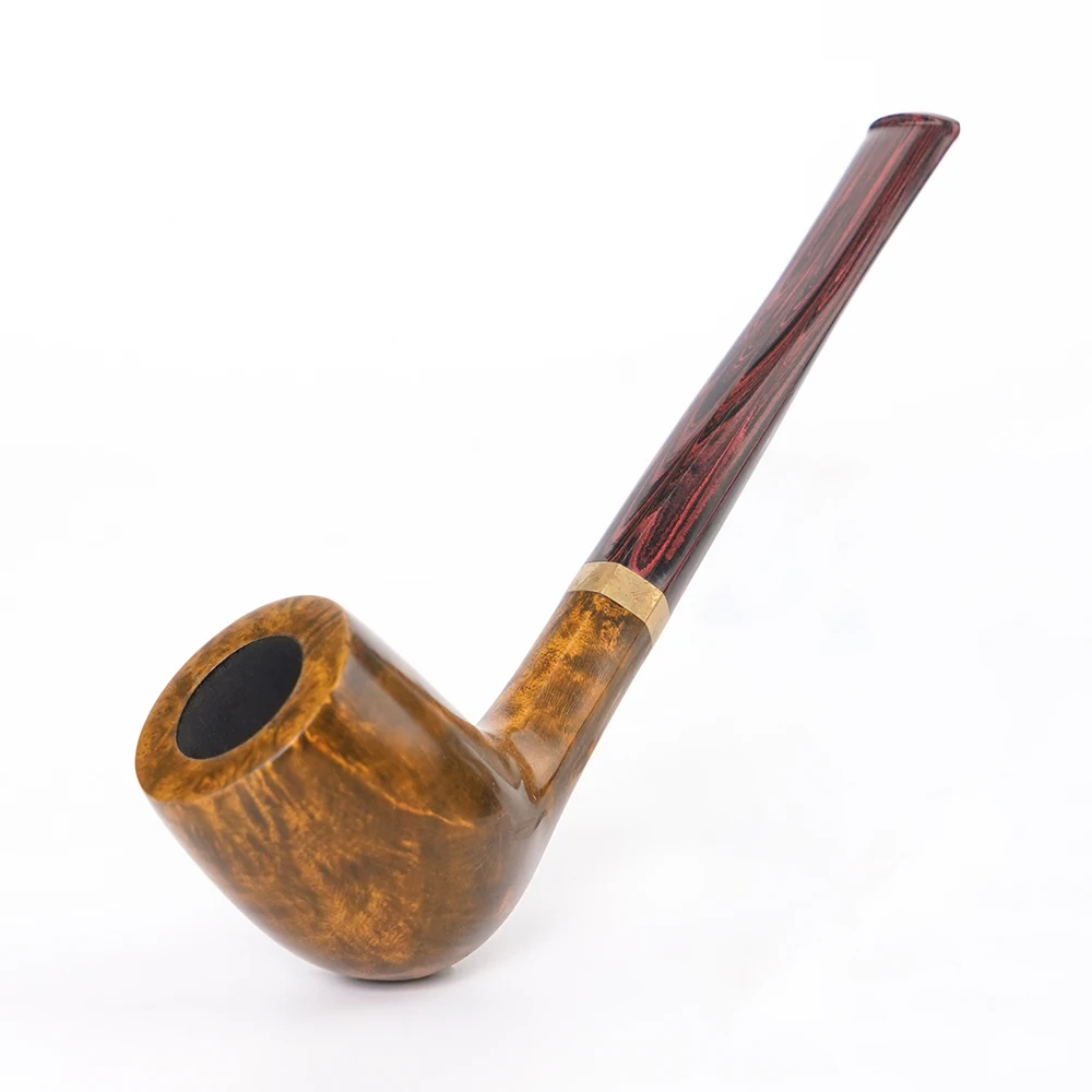 MUXIANG Old-fashioned Briar Wood Billiard Pipe Solid Wood Men's Tobacco  Pipe Smoking Set