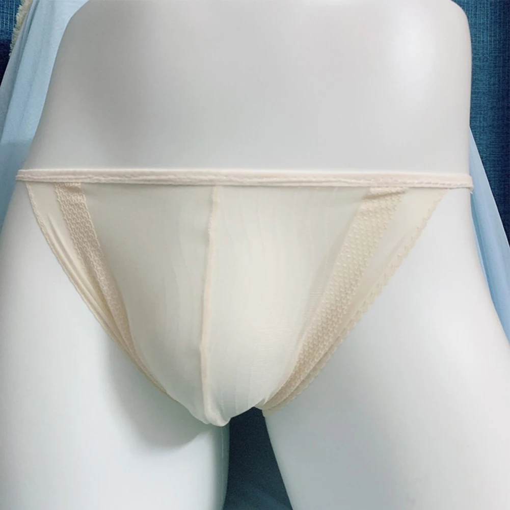 Men Sexy Slim Seductive See-Through Briefs Sheer Mesh Pouch Underwear Panties Lingerie Thong Seamless Men's Briefs Underpants