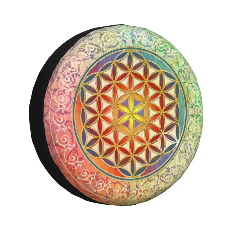 

Flower Of Life Vintage Geometric Spare Tire Cover for Suzuki Mitsubish Mandala SUV RV Camper Car Wheel Protectors Accessories