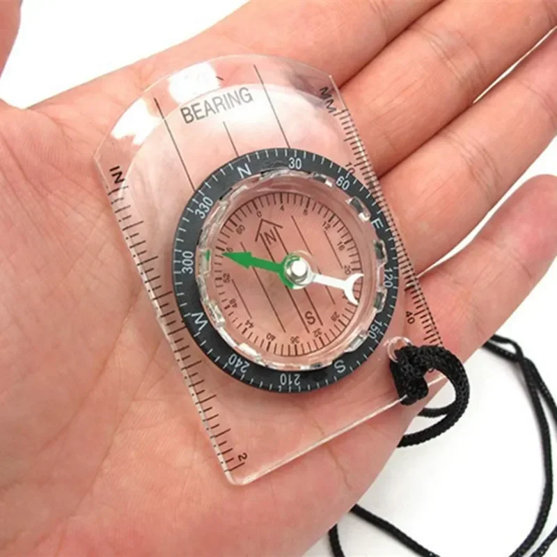 Outdoor Camping Hiking Transparent Plastic Compass Compass Proportional Footprint Travel Military Compass Tools Travel Kits 60x60 binoculars telescope outdoor hunting night vision 3000m hd hiking travel military high definition professional sports