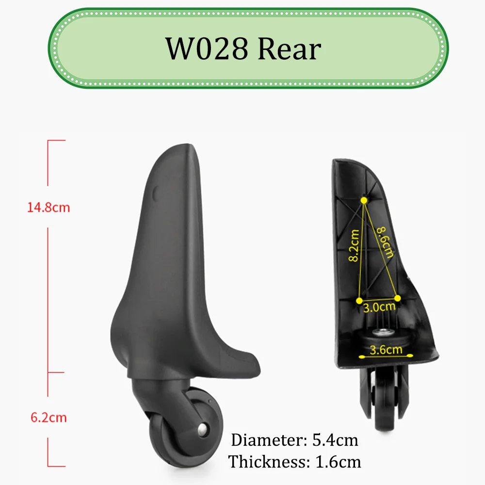 For Samsonite W028 Universal Wheel Trolley Case Wheel Replacement Luggage Pulley Sliding Casters Slient Wear-resistant Repair