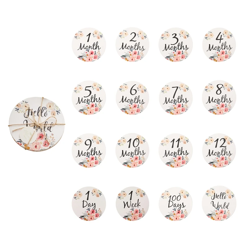 Baby Souvenirs near me 12pcs/lot Baby Milestone Number Monthly Memorial Cards Newborn Baby Wooden Engraved Age Photography Accessories Birthing Gift newborn photoshoot near me Baby Souvenirs