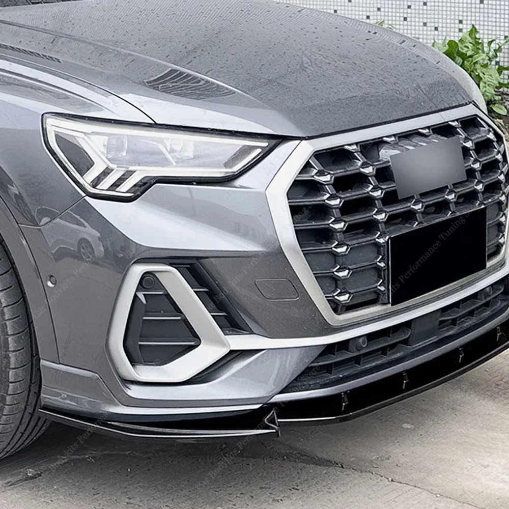 아우디 Q3 MK2 F3 자동차 앞 범퍼 립 스포일러 스플리터 디퓨저 개조 Q3 MK2 TFSI TDI S-라인 2019-2024 바디 키트 튜닝