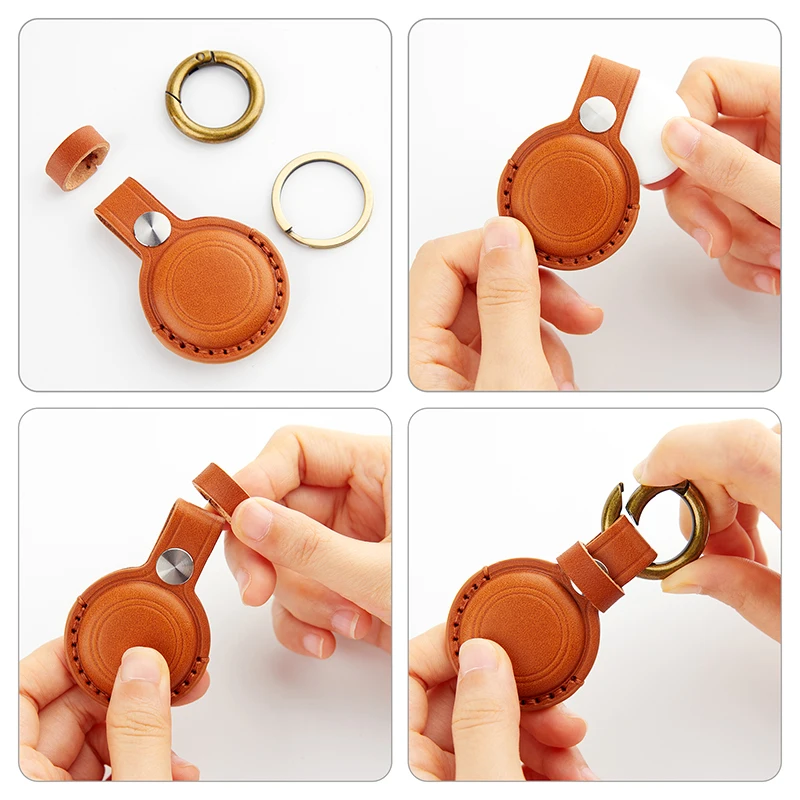 Leather Air Tag Cases Cover Accessories