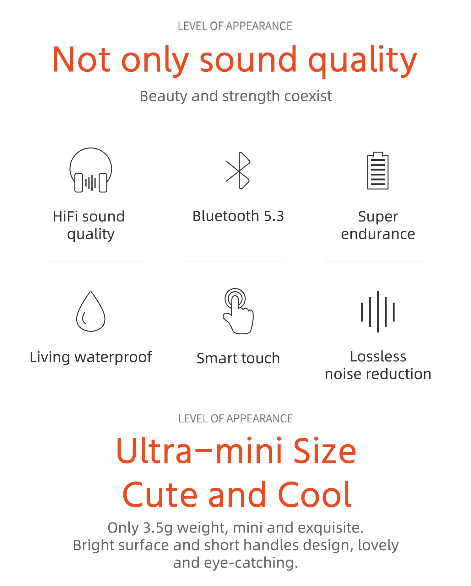 Écouteurs de musique HiFi bluetooth d'origine QERE E20