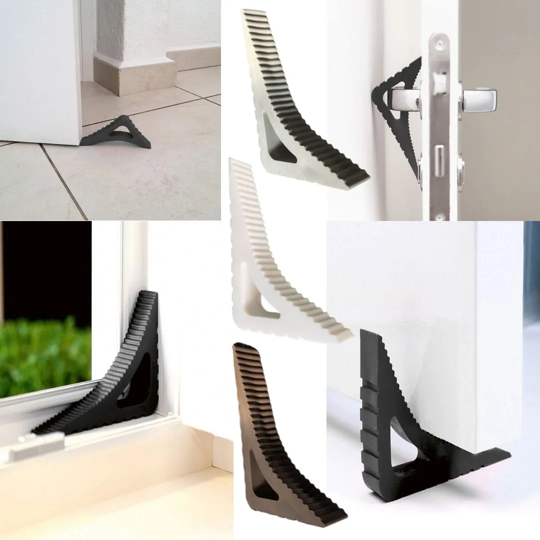 Door Stopper Triangle Rubber Block Wedge Anti-collision Protection Window Limiter