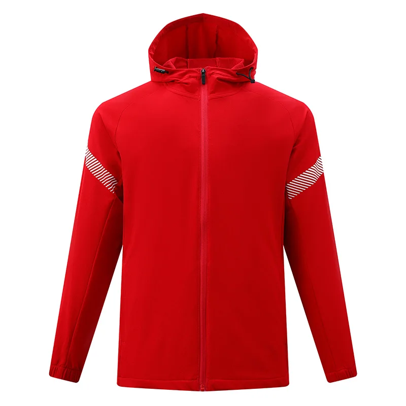 Men Zip Tracksuits Spring Autumn Hoodie Jogging Trousers Fitness Casual Clothing Sportswear Set Orange Color Jackset