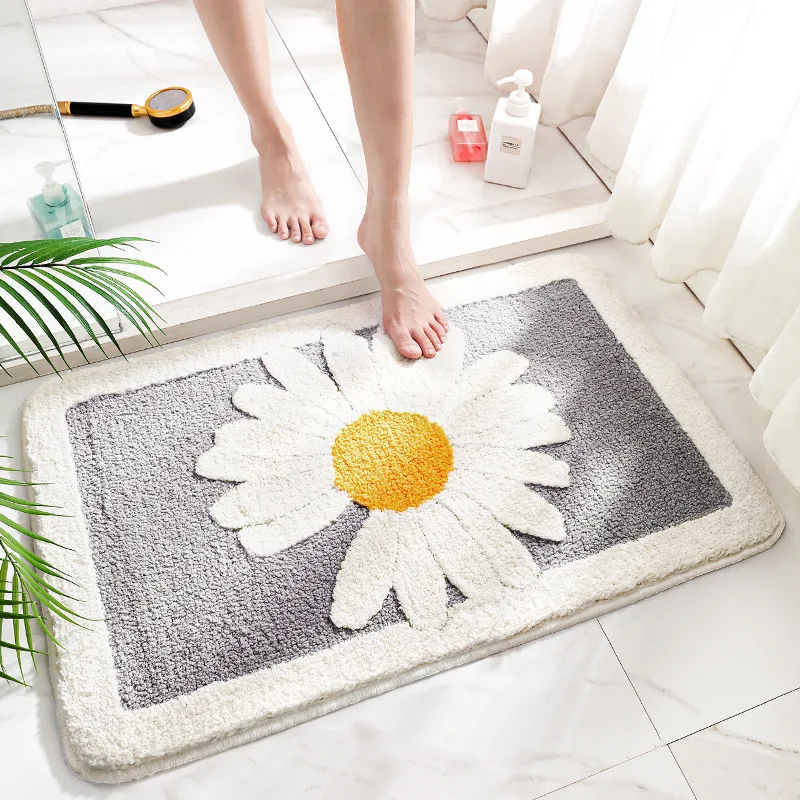 

Print Nordic Floor Carpet Fluffy 50*80cm Non-skid Microfiber TPR Bottom Bath Mat Rubber Door Mat