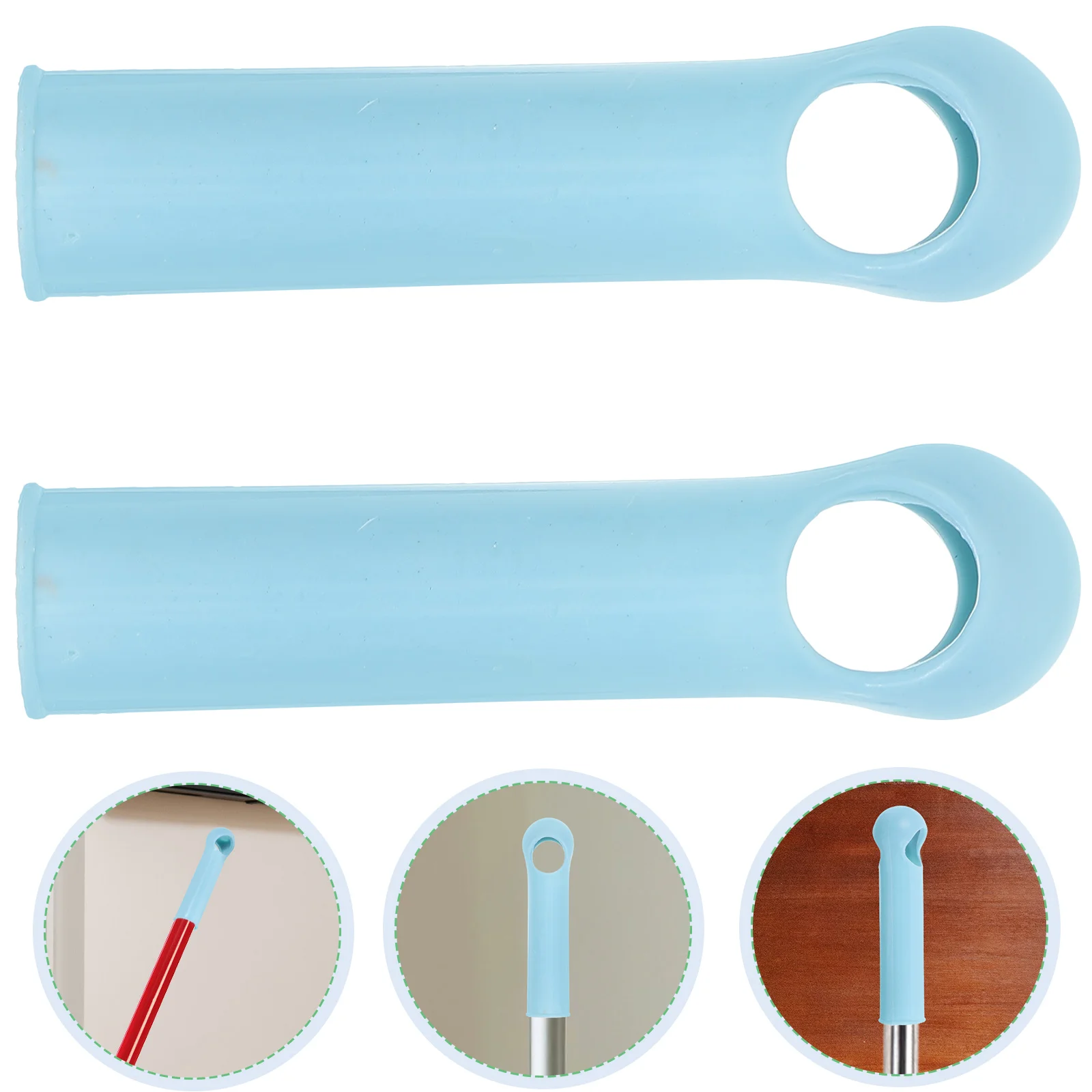 2pcs Broom Handle End Caps Mop Handle Grip Clothesline Pole Sleeve Broom Tube Grip Replacement Grips Grips