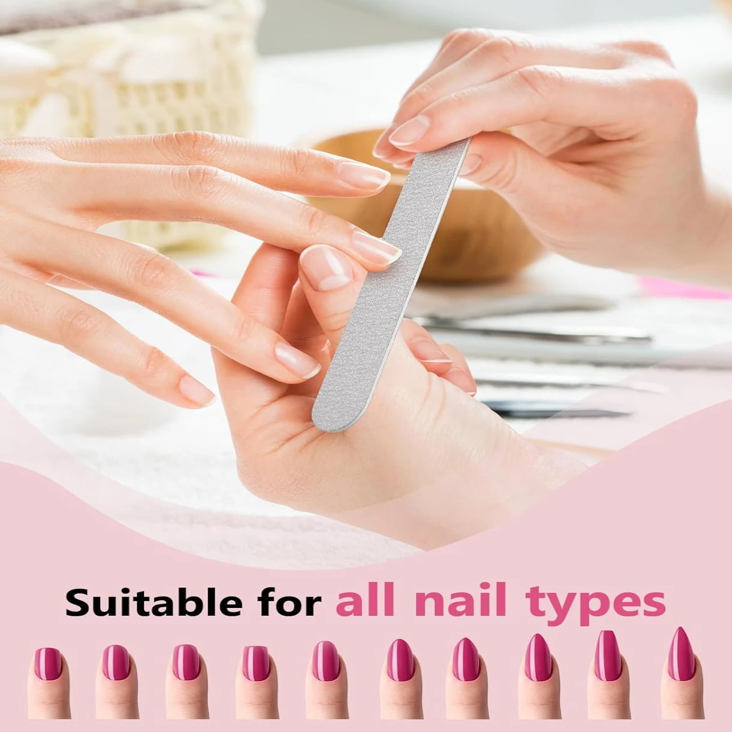 Women-Deluxe 25-Piece Double Sided Professional High-Quality Nail Files and ers Set for Superior Manicure and Pedicure-T