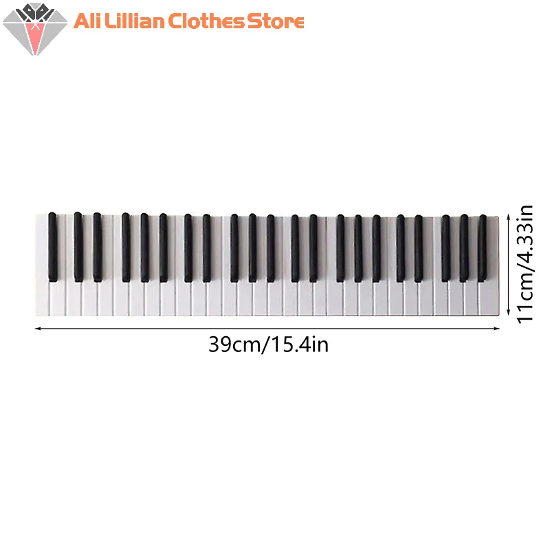 39cm Coat Racks Piano Keys Wall Mounted Coat Hook Hanger Wall Decoration For Home Kitchen Cute Room Decor Art Gifts