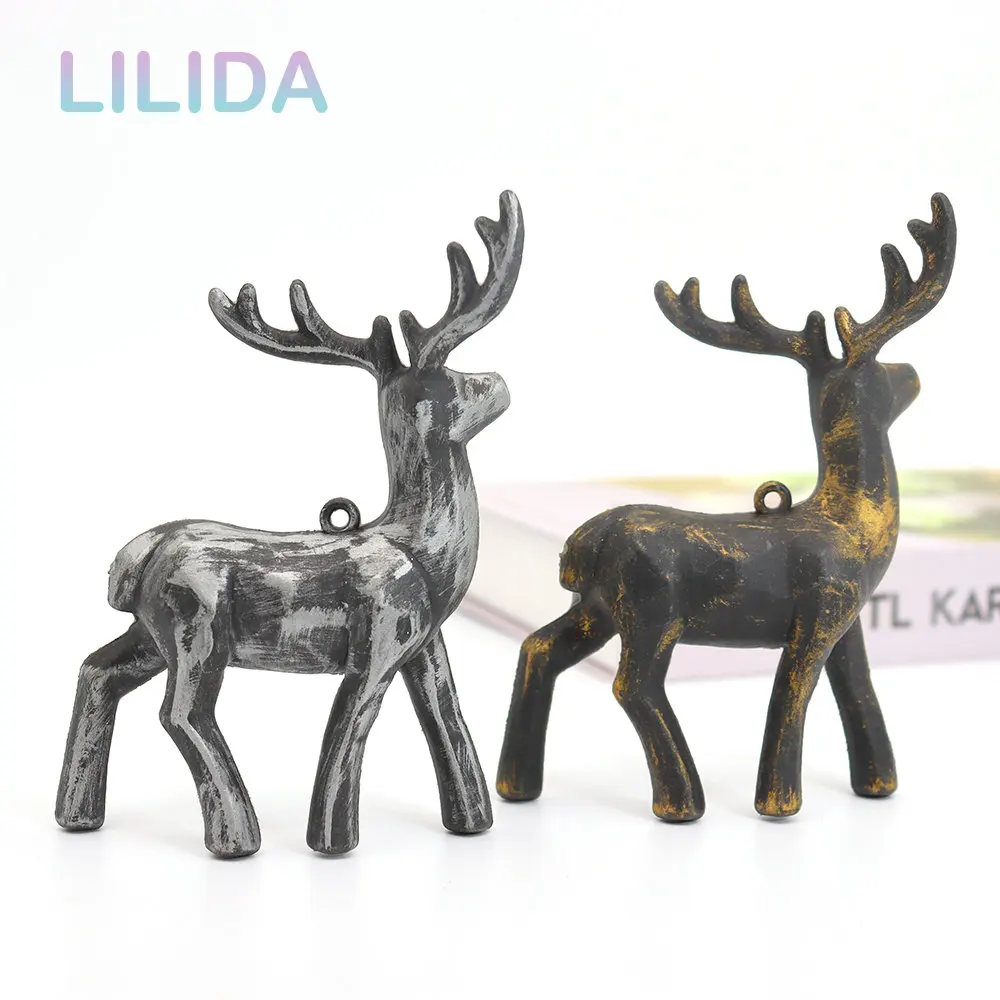 

Simulation Christmas Deer Xmas Pendant Ornaments Reindeer Home Decor Elk Garden Decoration DIY Miniatures Props New Year Navidad