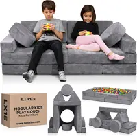 14 Piece Modular Children's Play Sofa, Children's Sectional Sofa, Fortplay Bedroom and Playroom Furniture for Toddlers 1