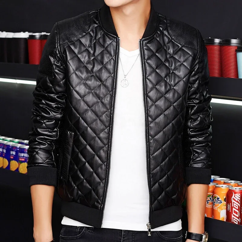 

Трендовые мужские куртки, модные брендовые винтажные кожаные пальто, мужское мотоциклетное пальто, Мужская Байкерская одежда, приталенные повседневные кожаные куртки
