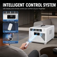 Podofo Climatiseur portable 280W, 750W, avec fonction de refroidissement/déshumidification/minuterie/LED, avec télécommande, climatiseur double fonction (refroidissement et chauffage), refroidissement rapide en 3 secondes, machine de refroidissement et de chauffage économe en énergie pour moustiquaire/lit/bureau/tente/cabine 5