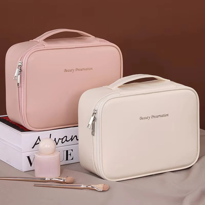 Women's Makeup Bag Large Capacity Double Layer Cosmetic Bag Waterproof Toiletry Pouch Cosmetics Organizer Travel Essentials 6