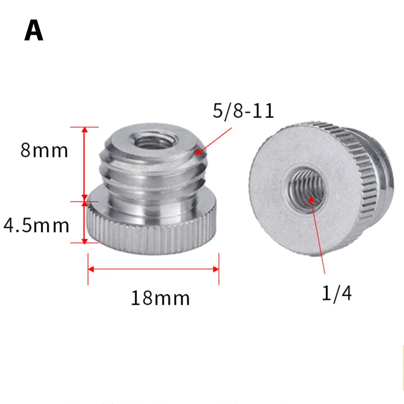 5 Pack Tripod Screw Adapters: Convert 3/8" Female To 1/4" Male Thread Mounts
