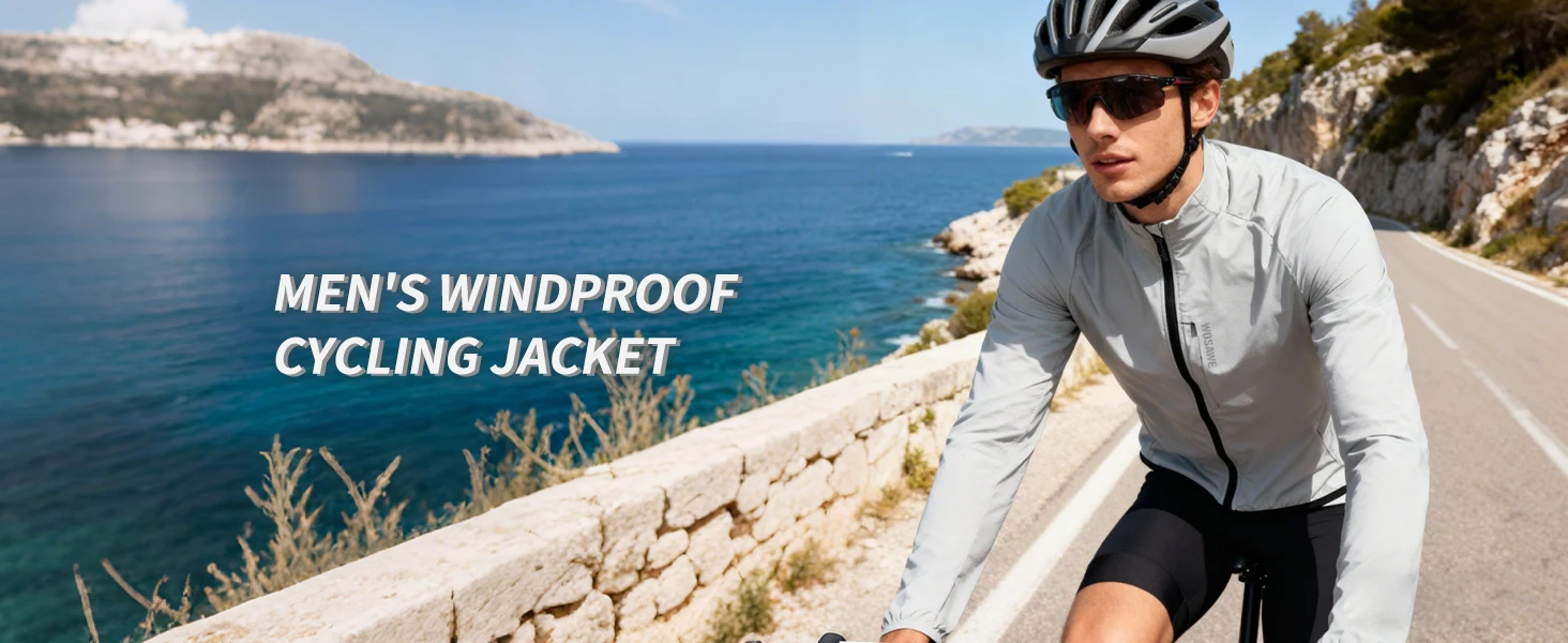 WOSAWE Cycling Jacket Lightweight Windproof Long Sleeved MTB Road Bike Windbreaker Reflective Breathable Jacket Bicycle Clothing