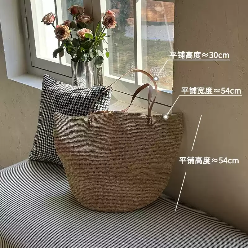 NEW Lafite Grass Crochet Hand Woven Bag Vacation Beach Women's Shoulder Bag Summer Grass New Large Capacity Women's Bags