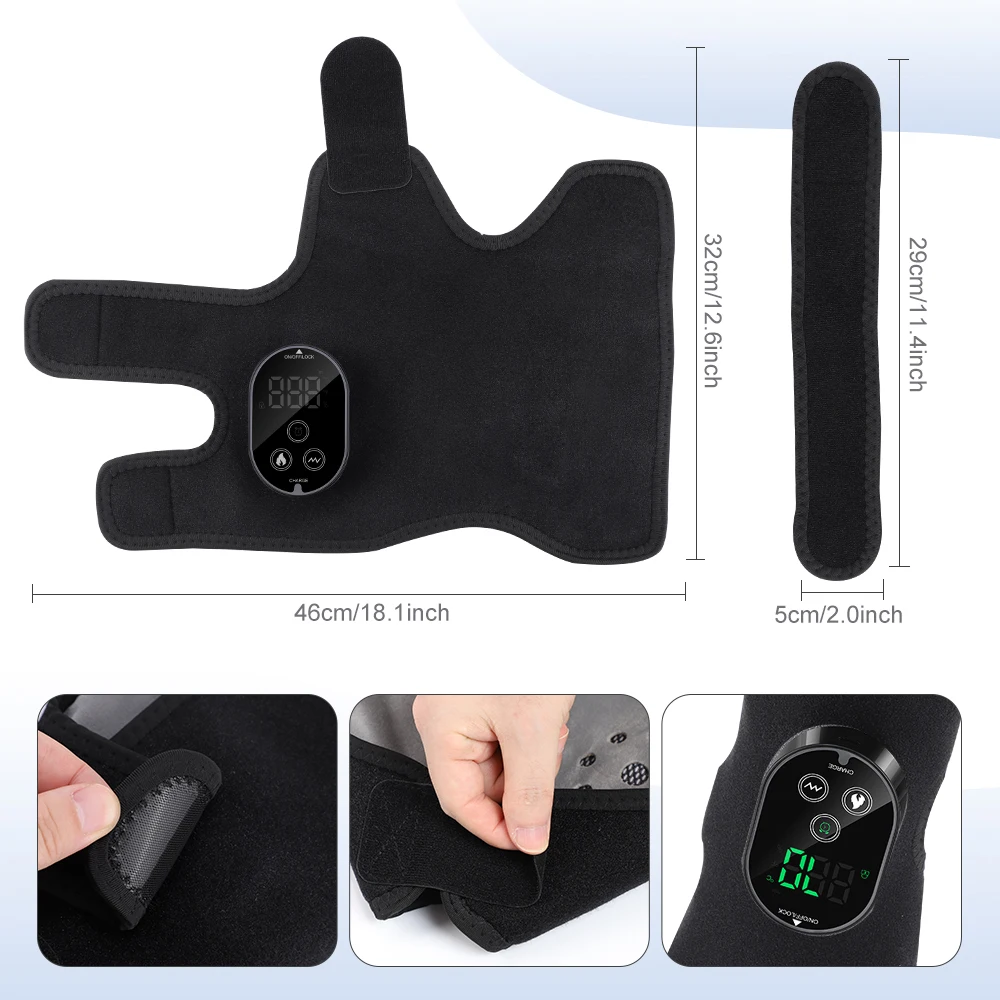 New Electric 3-in-1 Ankle Calf Foot Vibration Massager 6 Levels Hot Compress Massage Ankle Brace Plantar Fascia Leg Muscle Relax