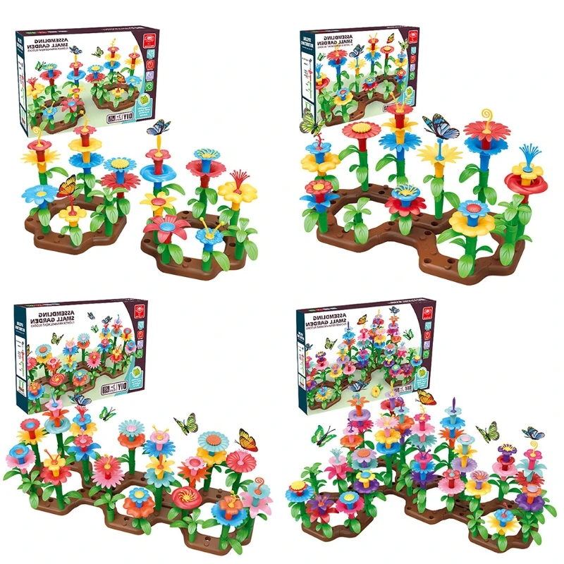 Jardim de flor conjunto de construção brinquedo para a menina construir um  buquê conjuntos para 3 4 5 6 7 8 9 10 anos de idade empilhamento jogo para  crianças brinquedo educativo Kits de artesanato Presentes de Natal -  AliExpress
