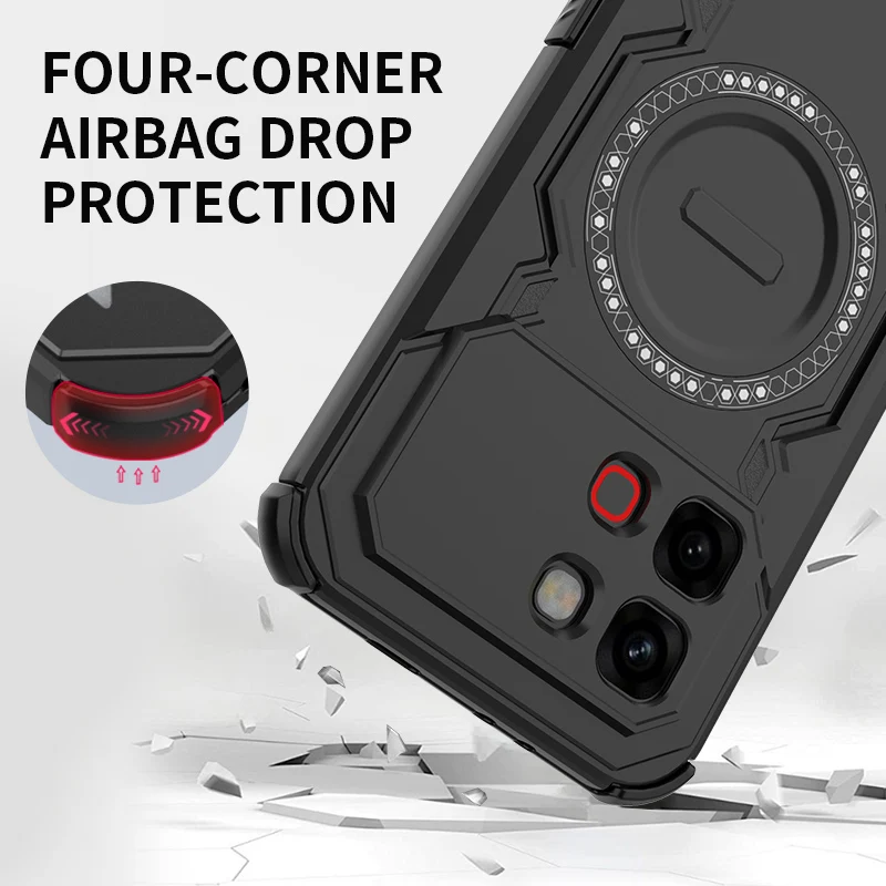 Heat Dissipation Armor Magnetic Shockproof Phone Case - Four Corner TPU Plastic Cover