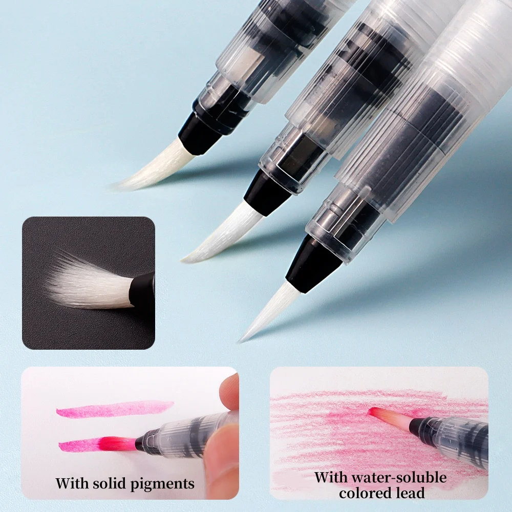 Fountain pen for solid watercolor painting water soluble color lead pen nylon water storage brush