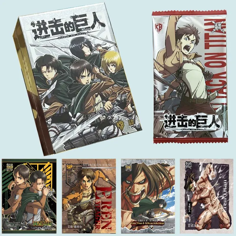 

2024 New Attack On Titan Cards Eren Jaeger Mikasa Collection Cards Kids Birthday Gift Game Cards Table Toys For Family Christmas