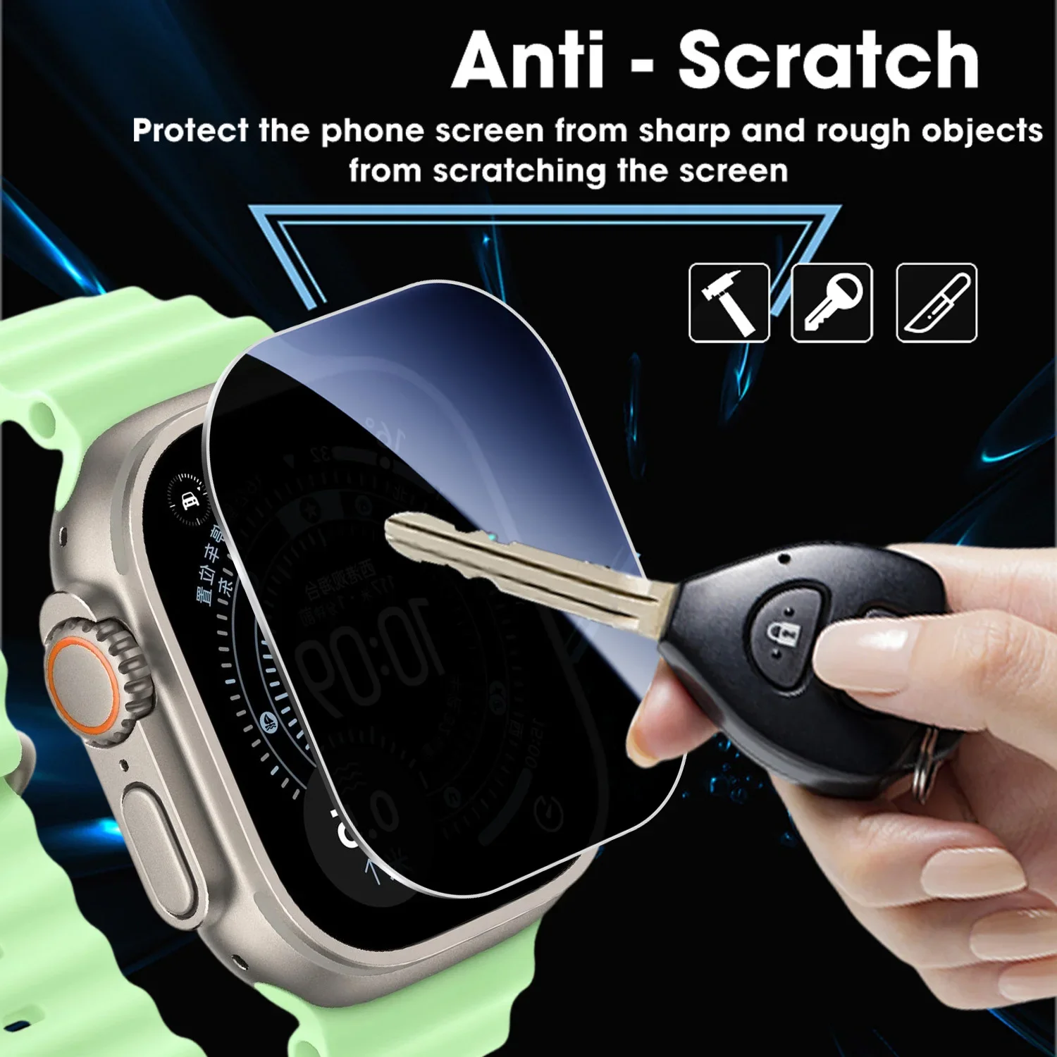 1-3Pack Privacy Screen Protector with Installation Anti-Spy Tempered Glass Films for Apple Watch Ultra 3/Ultra 2/Ultra 49mm