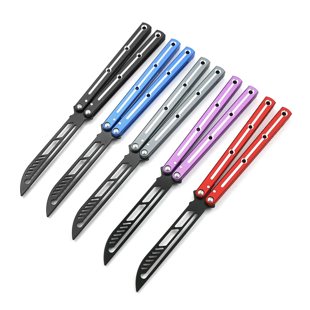 

Bright Knife Butterfly Slot Comb Hands Swing Fancy Unedged Squid Knife Knife Exclusive Folding And Training Practice With Edge