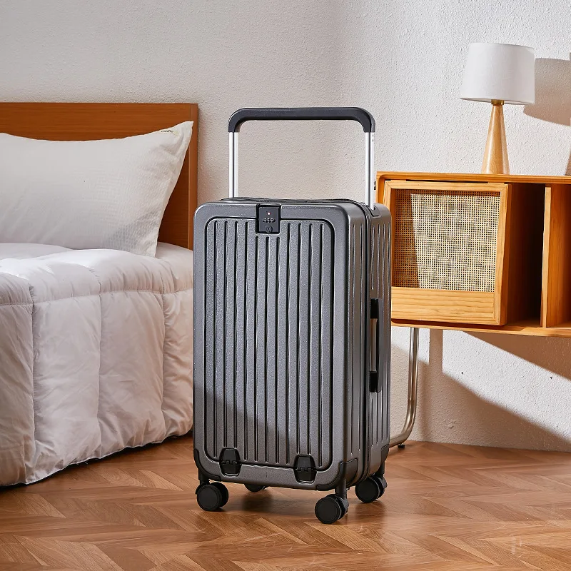 Hot Luggage 20-Inch Boarding Front Open Cover Trolley Case Universal Wheel 26-Inch Large Capacity Password Suitcase