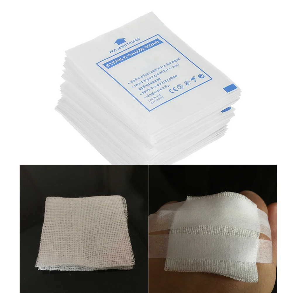 30pcs Disposable Gauze Swabs Absorbent Cotton Gauzes Bleeding Stop