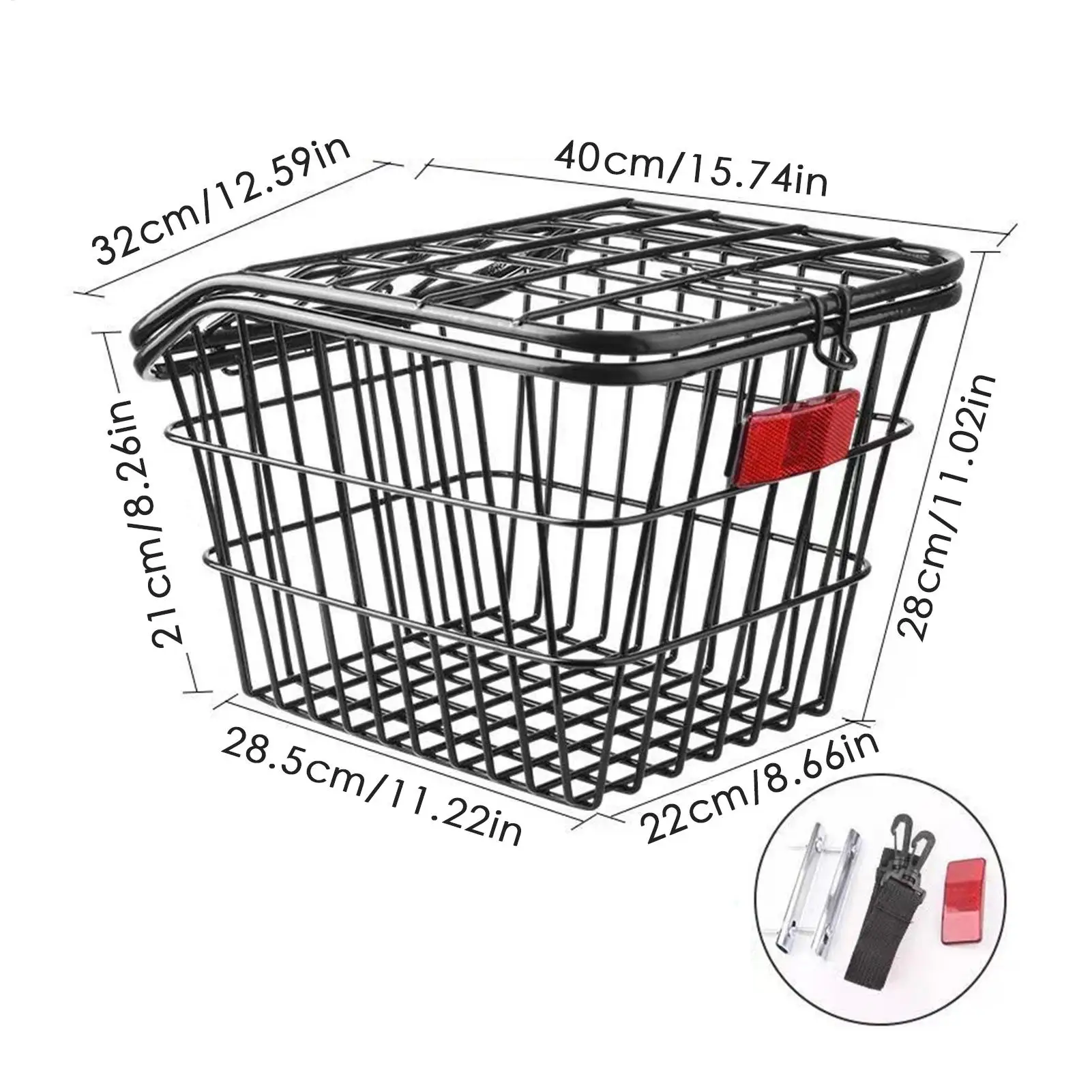 Back Cycle Basket Metal Large Rear Cycle Rack Frame Cycle Rear Shelf Schoolbag Cycle Storage Basket for Bag Backpack Cargo Hard