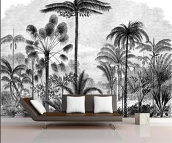 Custom Southeast Asian black and white tree 3d wallpaper for bedroom murals living room TV background wall paper home decor