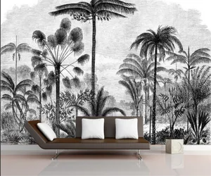 Custom Southeast Asian black and white tree 3d wallpaper for bedroom murals living room TV background wall paper  home decor