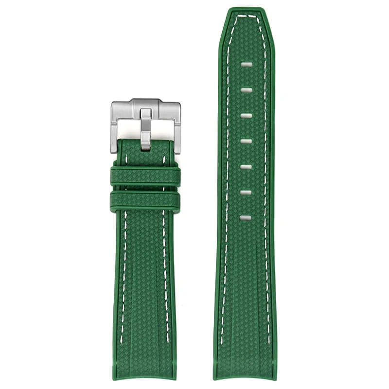 Silicone Rubber Curved End Diving Wrist Band Strap - 20mm