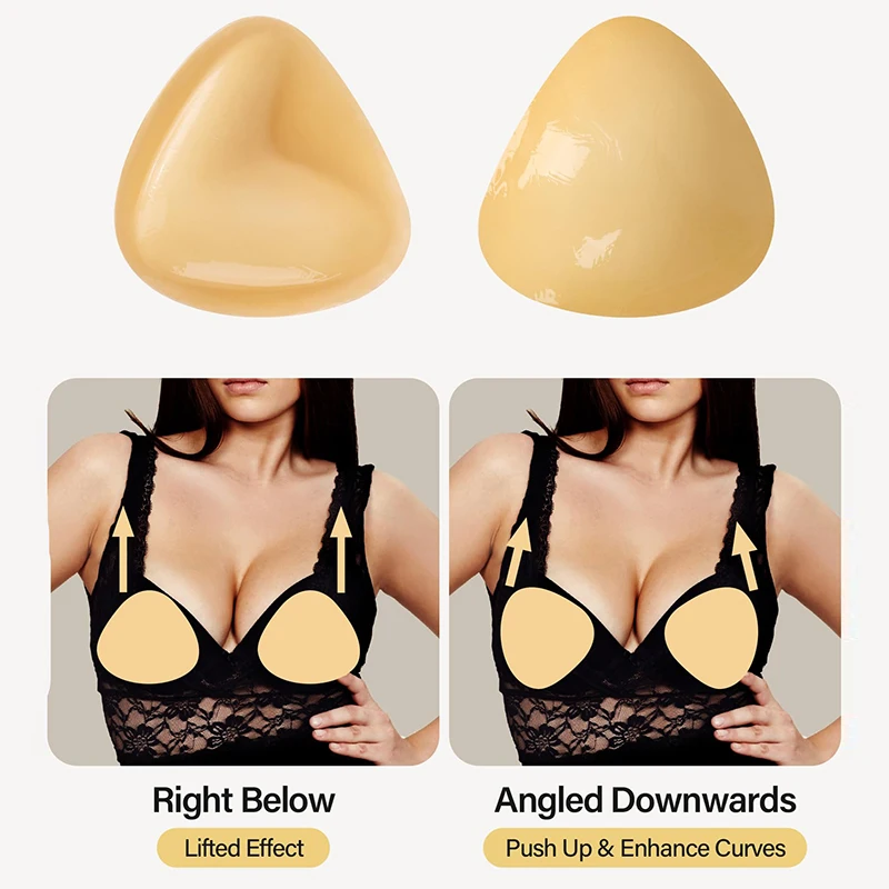 Double-Sided Sticky Bra Pads Reusable Padded Inserts Strapless Lift For Swimsuit Women Summer